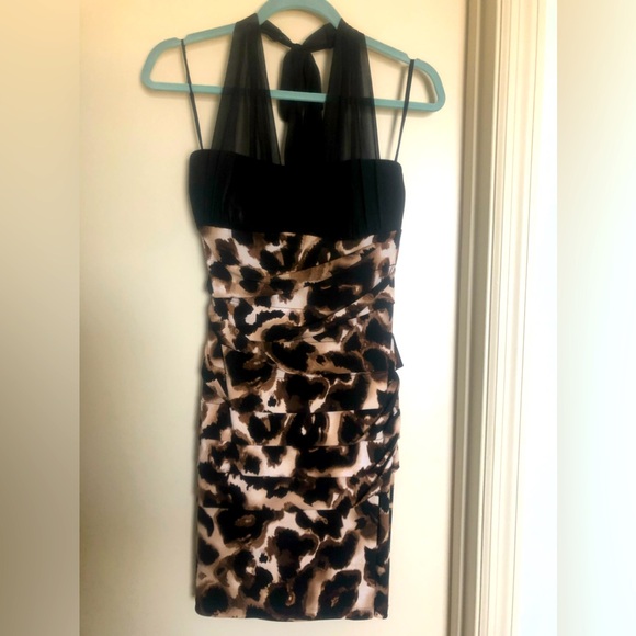 Women’s size 6 leopard print cocktail dress - Picture 1 of 3
